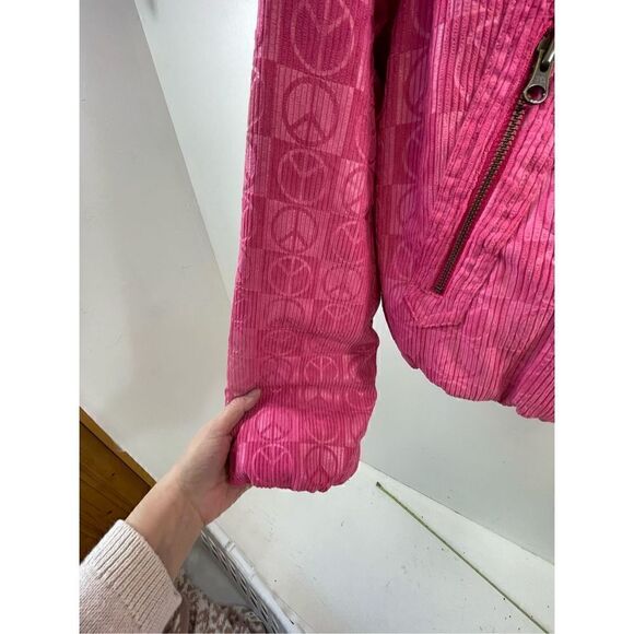 Urban Outfitters NWOT Femme Peace Sign Embossed Jacket Size S - Picture 6 of 11